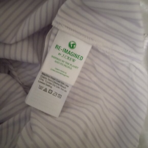 J Crew women's to purple/white stripes sizeL babydoll Y2K ruffle neck & sleeves - Picture 4 of 6